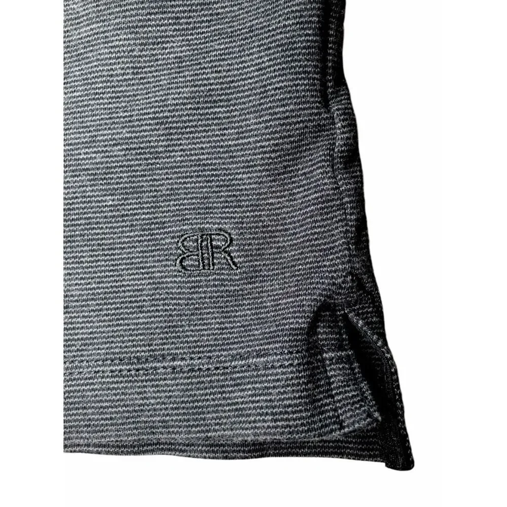 Banana Republic Luxe Touch Striped Polo in Black/Grey Men’s L